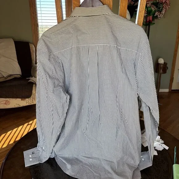 Cutter And Buck Button Down Shirt Men’s XL STRIPED BLACK/White Y2K NEW - Picture 5 of 5